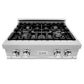 ZLINE 30 in. Legacy Gas Rangetop with 4 Burners and Porcelain Cooktop in Satin Stainless Steel, Open Box-Good Condition