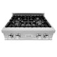 ZLINE 30 in. Classic Gas Rangetop with 4 Burners and Porcelain Cooktop in Satin Stainless Steel, Open Box-Great Condition