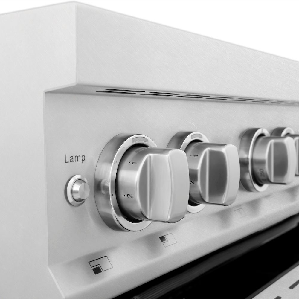 ZLINE 30 in. 4.0 cu. ft. Legacy Induction Range with 4 Element Cooktop and Electric Oven in Satin Stainless Steel and Black Matte Door, Open Box-Good Condition