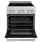 ZLINE 30 in. 4.0 cu. ft. Legacy Induction Range with 4 Element Cooktop and Electric Oven in Satin Stainless Steel and Black Matte Door, Open Box-Good Condition