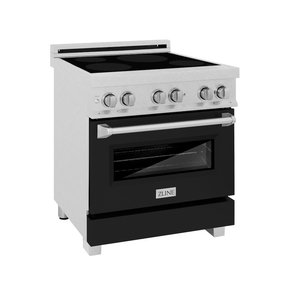 ZLINE 30 in. 4.0 cu. ft. Induction Range with a 4 Element Stove and Electric Oven in Black Matte (RAINDS-BLM-30) 