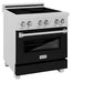 ZLINE 30 in. 4.0 cu. ft. Legacy Induction Range with 4 Element Cooktop and Electric Oven in Satin Stainless Steel and Black Matte Door, Open Box-Good Condition