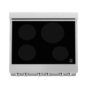 ZLINE 30 in. 4.0 cu. ft. Legacy Induction Range with 4 Element Cooktop and Electric Oven in Satin Stainless Steel and Black Matte Door, Open Box-Great Condition