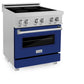 ZLINE 30 in. 4.0 cu. ft. Legacy Induction Range with 4 Element Cooktop and Electric Oven in Satin Stainless Steel and Blue Gloss Door, Open Box-Good Condition