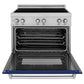 ZLINE 36 in. 4.6 cu. ft. Legacy Induction Range with 5 Element Cooktop and Electric Oven in Satin Stainless Steel and Blue Gloss Door, Open Box-Great Condition