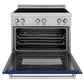 ZLINE 36 in. 4.6 cu. ft. Legacy Induction Range with 5 Element Cooktop and Electric Oven in Satin Stainless Steel and Blue Gloss Door, Open Box-Good Condition