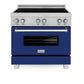 ZLINE 36 in. 4.6 cu. ft. Legacy Induction Range with 5 Element Cooktop and Electric Oven in Satin Stainless Steel and Blue Gloss Door, Open Box-Good Condition
