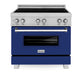 ZLINE 36 in. 4.6 cu. ft. Legacy Induction Range with 5 Element Cooktop and Electric Oven in Satin Stainless Steel and Blue Gloss Door, Open Box-Great Condition