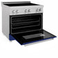 ZLINE 36 in. 4.6 cu. ft. Legacy Induction Range with 5 Element Cooktop and Electric Oven in Satin Stainless Steel and Blue Gloss Door, Open Box-Good Condition