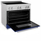 ZLINE 36 in. 4.6 cu. ft. Legacy Induction Range with 5 Element Cooktop and Electric Oven in Satin Stainless Steel and Blue Gloss Door, Open Box-Great Condition