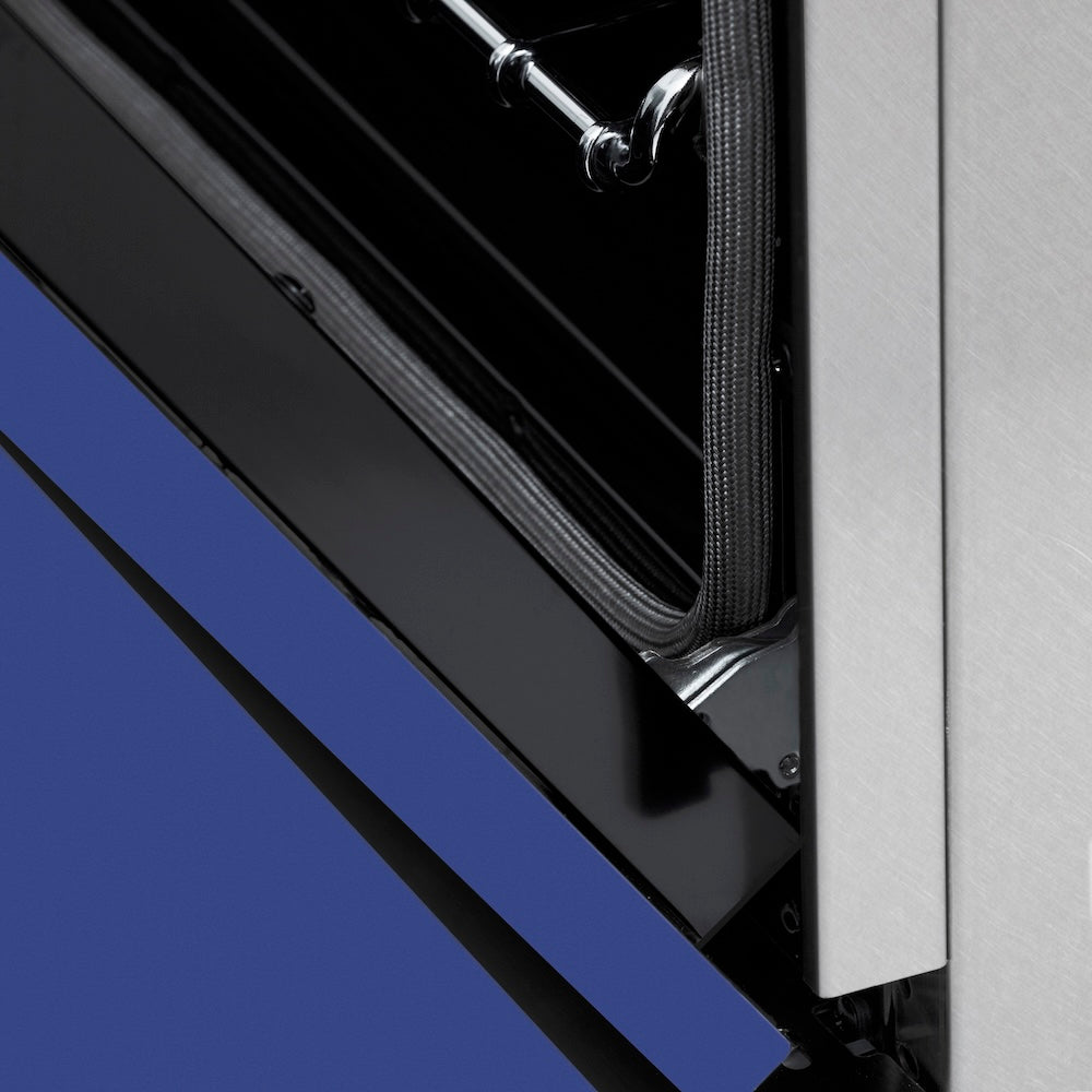ZLINE 30 in. 4.0 cu. ft. Legacy Induction Range with 4 Element Cooktop and Electric Oven in Satin Stainless Steel and Blue Matte Door, Open Box-Good Condition