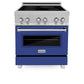 ZLINE 30 in. 4.0 cu. ft. Legacy Induction Range with 4 Element Cooktop and Electric Oven in Satin Stainless Steel and Blue Matte Door, Open Box-Good Condition