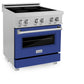 ZLINE 30 in. 4.0 cu. ft. Legacy Induction Range with 4 Element Cooktop and Electric Oven in Satin Stainless Steel and Blue Matte Door, Open Box-Good Condition