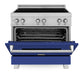 ZLINE 36 in. 4.6 cu. ft. Legacy Induction Range with 5 Element Cooktop and Electric Oven in Satin Stainless Steel and Blue Matte Door, Open Box-Great Condition