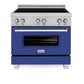 ZLINE 36 in. 4.6 cu. ft. Legacy Induction Range with 5 Element Cooktop and Electric Oven in Satin Stainless Steel and Blue Matte Door, Open Box-Great Condition
