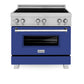 ZLINE 36 in. 4.6 cu. ft. Legacy Induction Range with 5 Element Cooktop and Electric Oven in Satin Stainless Steel and Blue Matte Door, Open Box-Good Condition