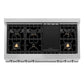 ZLINE 48 in. Legacy Gas Rangetop with 7 Brass Burners and Porcelain Cooktop in Satin Stainless Steel (RTS-BR-48)