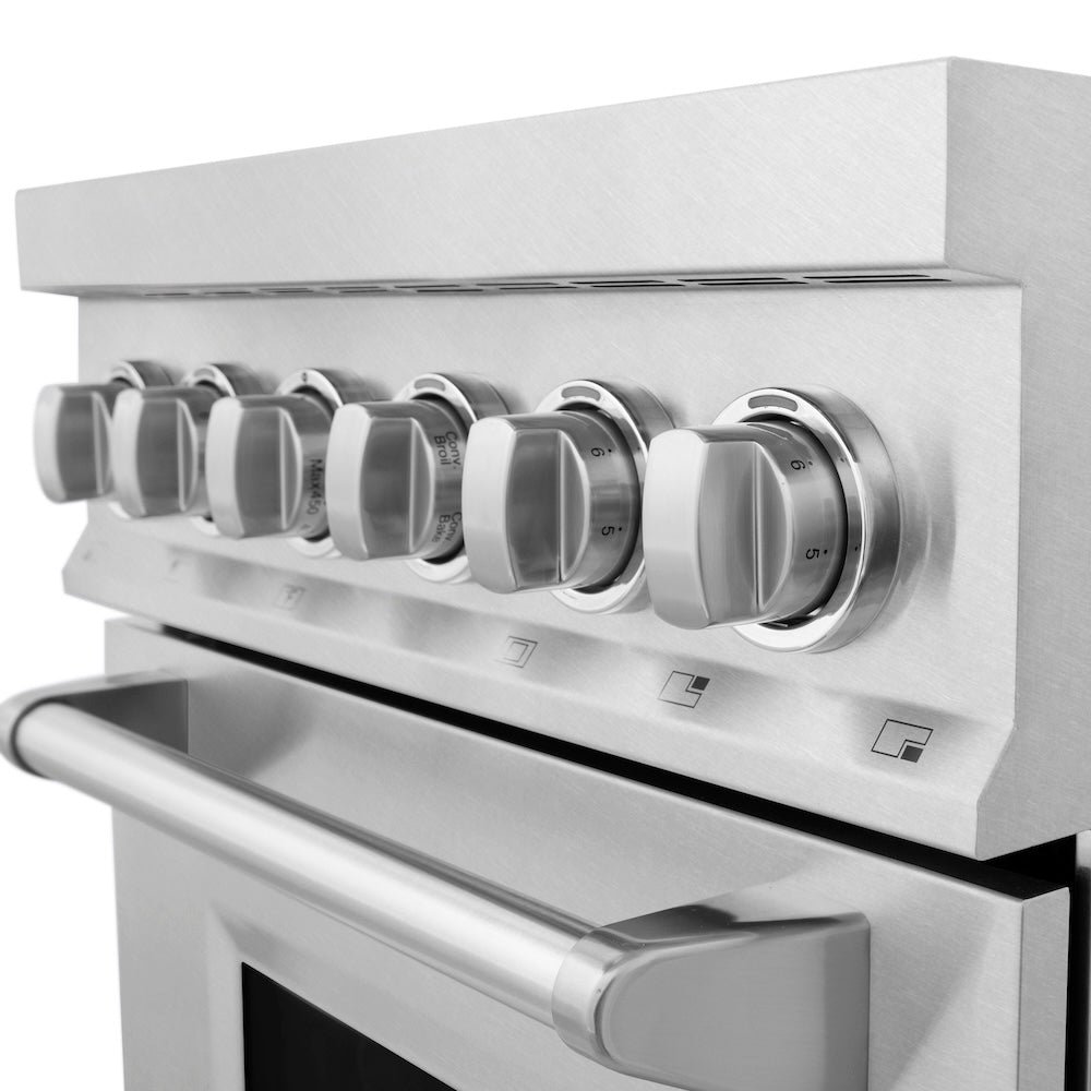 ZLINE 24 in. 2.8 cu. ft. Legacy Induction Range with 4 Element Cooktop and Electric Oven in Satin Stainless Steel, Open Box-Good Condition