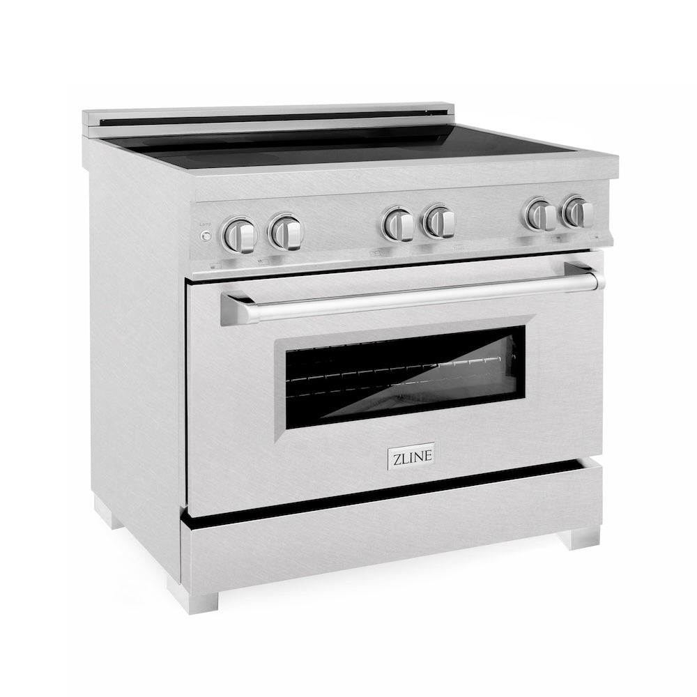 ZLINE 36 in. 4.6 cu. ft. Induction Range with a 4 Element Stove and Electric Oven in Fingerprint Resistant Stainless Steel (RAINDS-SN-36)