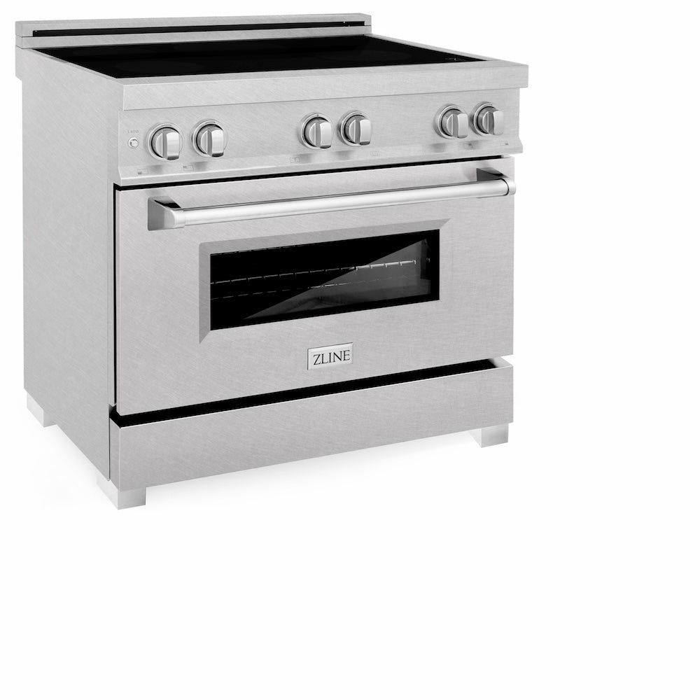 ZLINE 36 in. 4.6 cu. ft. Induction Range with a 5 Element Stove and Electric Oven in Fingerprint Resistant Stainless Steel (RAINDS-SN-36)