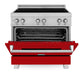 ZLINE 36 in. 4.6 cu. ft. Legacy Induction Range with 5 Element Cooktop and Electric Oven in Satin Stainless Steel and Red Gloss Door, Open Box-Great Condition