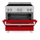ZLINE 36 in. 4.6 cu. ft. Legacy Induction Range with 5 Element Cooktop and Electric Oven in Satin Stainless Steel and Red Gloss Door, Open Box-Good Condition