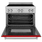 ZLINE 36 in. 4.6 cu. ft. Legacy Induction Range with 5 Element Cooktop and Electric Oven in Satin Stainless Steel and Red Gloss Door, Open Box-Good Condition