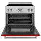 ZLINE 36 in. 4.6 cu. ft. Legacy Induction Range with 5 Element Cooktop and Electric Oven in Satin Stainless Steel and Red Gloss Door, Open Box-Great Condition