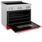 ZLINE 36 in. 4.6 cu. ft. Legacy Induction Range with 5 Element Cooktop and Electric Oven in Satin Stainless Steel and Red Gloss Door, Open Box-Good Condition