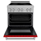 ZLINE 30 in. 4.0 cu. ft. Legacy Induction Range with 4 Element Cooktop and Electric Oven in Satin Stainless Steel and Red Gloss Door, Open Box-Great Condition