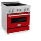 ZLINE 30 in. 4.0 cu. ft. Legacy Induction Range with 4 Element Cooktop and Electric Oven in Satin Stainless Steel and Red Gloss Door, Open Box-Good Condition