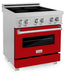 ZLINE 30 in. 4.0 cu. ft. Legacy Induction Range with 4 Element Cooktop and Electric Oven in Satin Stainless Steel and Red Gloss Door, Open Box-Great Condition