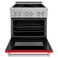 ZLINE 30 in. 4.0 cu. ft. Legacy Induction Range with 4 Element Cooktop and Electric Oven in Satin Stainless Steel and Red Matte Door, Open Box-Good Condition