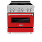 ZLINE 30 in. 4.0 cu. ft. Legacy Induction Range with 4 Element Cooktop and Electric Oven in Satin Stainless Steel and Red Matte Door, Open Box-Great Condition