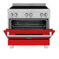 ZLINE 36 in. 4.6 cu. ft. Legacy Induction Range with 5 Element Cooktop and Electric Oven in Satin Stainless Steel and Red Matte Door, Open Box-Great Condition