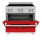 ZLINE 36 in. 4.6 cu. ft. Legacy Induction Range with 5 Element Cooktop and Electric Oven in Satin Stainless Steel and Red Matte Door, Open Box-Good Condition