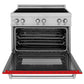 ZLINE 36 in. 4.6 cu. ft. Legacy Induction Range with 5 Element Cooktop and Electric Oven in Satin Stainless Steel and Red Matte Door, Open Box-Great Condition