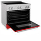 ZLINE 36 in. 4.6 cu. ft. Legacy Induction Range with 5 Element Cooktop and Electric Oven in Satin Stainless Steel and Red Matte Door, Open Box-Good Condition