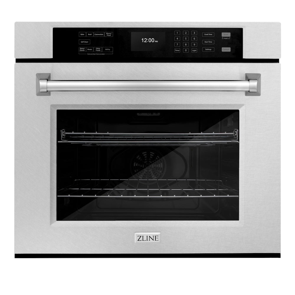 ZLINE 30 in. Professional True Convection Single Wall Oven with Air Fry and Self Clean in Satin Stainless Steel (WASS-30) main image.
