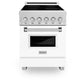ZLINE 24 in. 2.8 cu. ft. Legacy Induction Range with 4 Element Cooktop and Electric Oven in Satin Stainless Steel and White Matte Door, Open Box-Good Condition