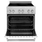 ZLINE 30 in. 4.0 cu. ft. Legacy Induction Range with 4 Element Cooktop and Electric Oven in Satin Stainless Steel and White Matte Door, Open Box-Great Condition