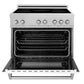 ZLINE 36 in. 4.6 cu. ft. Legacy Induction Range with 5 Element Cooktop and Electric Oven in Satin Stainless Steel and White Matte Door, Open Box-Great Condition