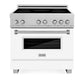 ZLINE 36 in. 4.6 cu. ft. Legacy Induction Range with 5 Element Cooktop and Electric Oven in Satin Stainless Steel and White Matte Door, Open Box-Great Condition