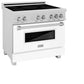 ZLINE 36 in. 4.6 cu. ft. Legacy Induction Range with 5 Element Cooktop and Electric Oven in Satin Stainless Steel and White Matte Door, Open Box-Great Condition