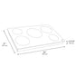 ZLINE 36 in. Induction Cooktop with 5 burners (RCIND-36) dimensional diagram with measurements.