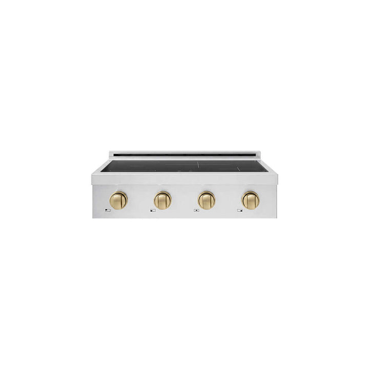 ZLINE Autograph Edition 30 in. Paramount Induction Rangetop with 4 Element Cooktop in Stainless Steel and Champagne Bronze Accents (SINRTZ-30-CB)
