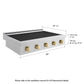 ZLINE Autograph Edition 36 in. Paramount Induction Rangetop with 5 Element Cooktop in Stainless Steel and Champagne Bronze Accents (SINRTZ-36-CB)