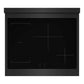 ZLINE Autograph Edition 30 in. 4.2 cu. ft. Marino Induction Range with 4 Element Cooktop and Electric Convection Oven in Black Stainless Steel with Polished Gold Accents (MINRBZ-30-G) top-down, above cooking surface.
