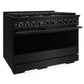 ZLINE 48 in. 6.7 cu. ft. Marino Double Oven Dual Fuel Range with 8 Burner Gas Cooktop in Black Stainless Steel (MDRB-48)