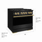 ZLINE Autograph Edition 36 in. 5.2 cu. ft. Marino Dual Fuel Range with 6 Burner Gas Cooktop and Electric Convection Oven in Black Stainless Steel with Polished Gold Accents (MDRBZ-36-G)